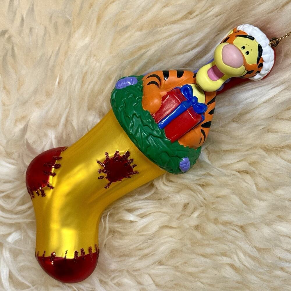 Tigger Large 7” Christmas Ornament Disney Tigger Coming out of Stocking Pooh